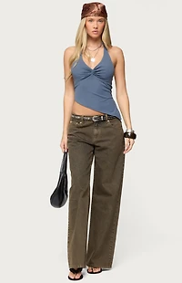 Edikted Susanna Asymmetric Twist Halter Top