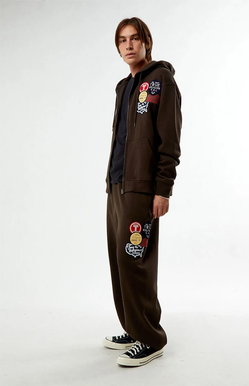 True Religion Vintage Patch Baggy Jogger Sweatpants