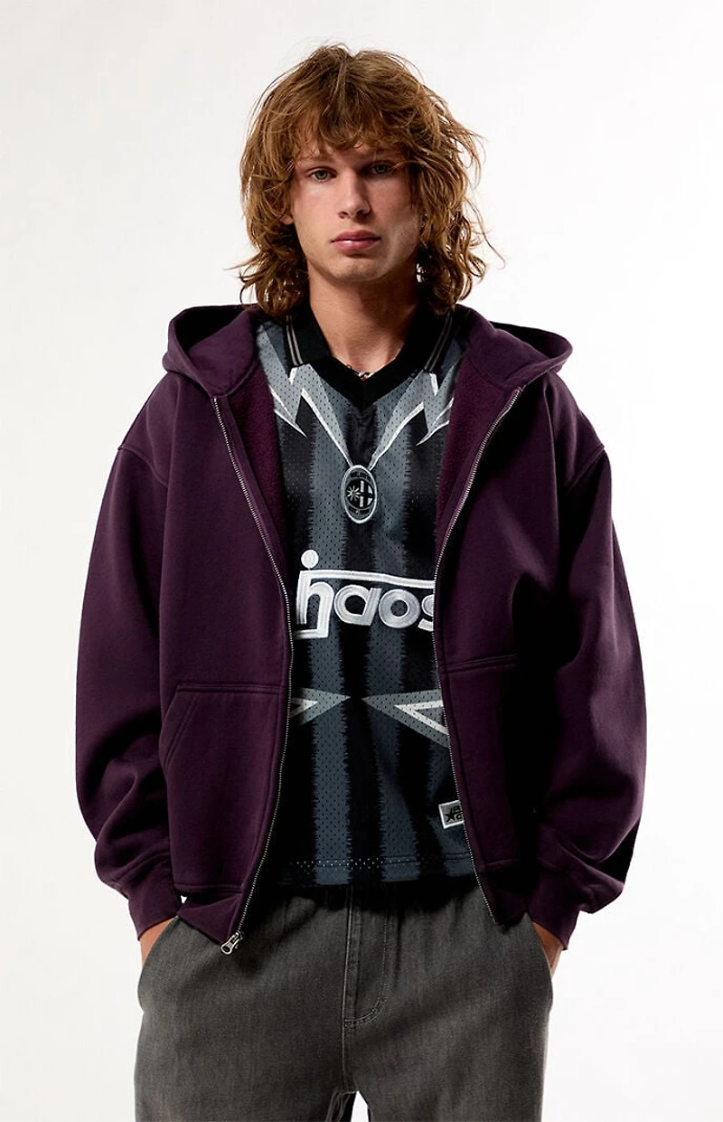 Pacsun Purple Snow Wash Full Zip Hoodie