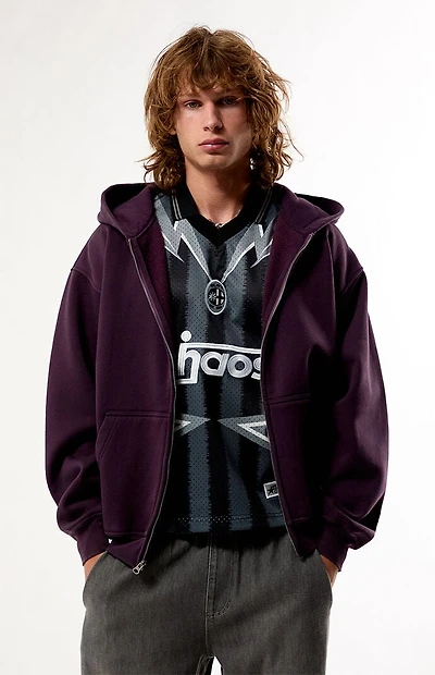 Pacsun Purple Snow Wash Full Zip Hoodie
