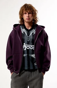 Pacsun Purple Snow Wash Full Zip Hoodie