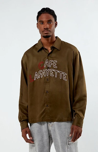 Pacsun Embroidered Classic Long Sleeve Camp Shirt