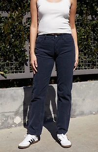 John Galt Navy Corduroy Straight Leg Pants