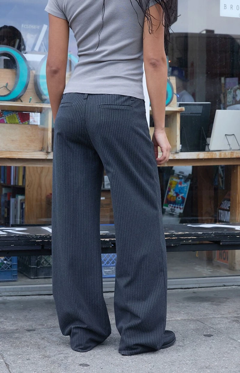 John Galt Gray Striped Low Rise Baggy Trousers