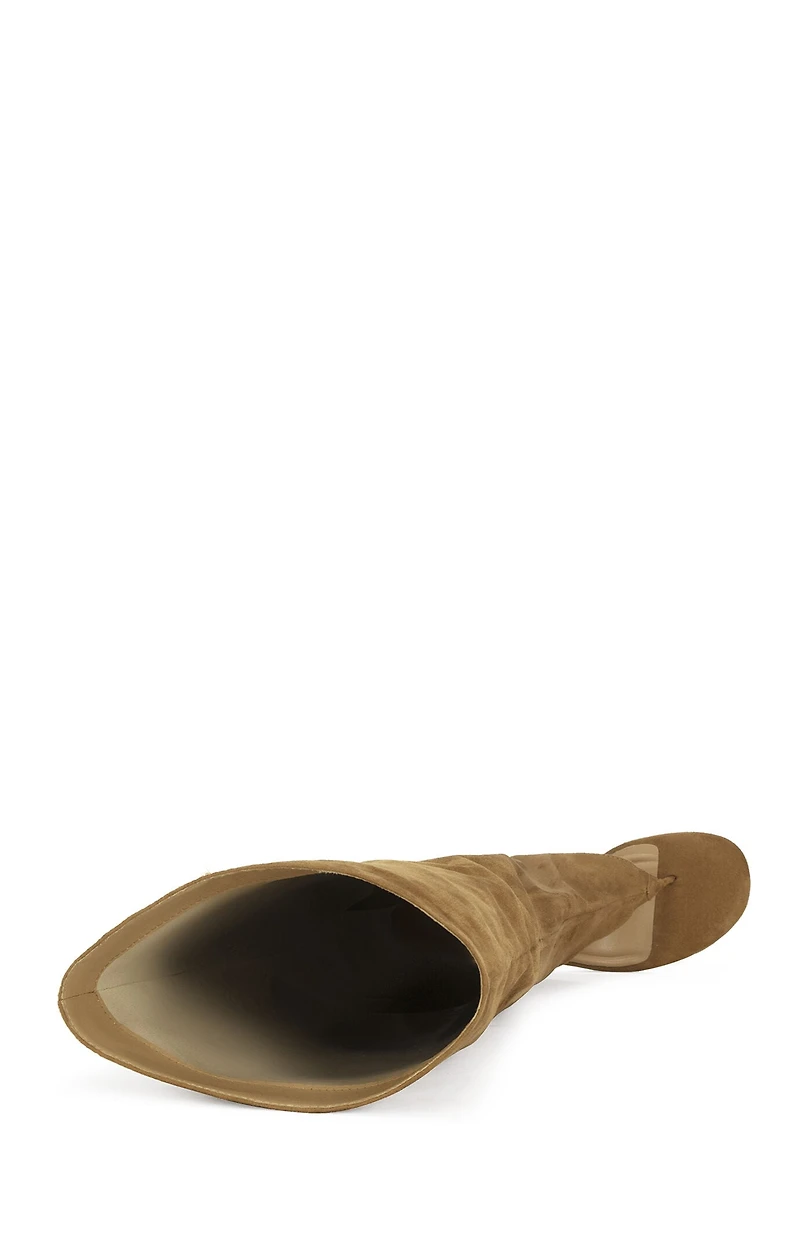 AZALEA WANG Women's Chandi Tan Stiletto Sandal Boots