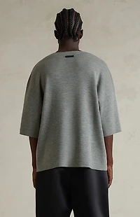 Fear of God ESSENTIALS Concrete Heather Merino Wool Short Sleeve Knit T-Shirt