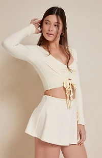 PAC 1980 WHISPER Active Yellow Leila Wrap Mini Skort