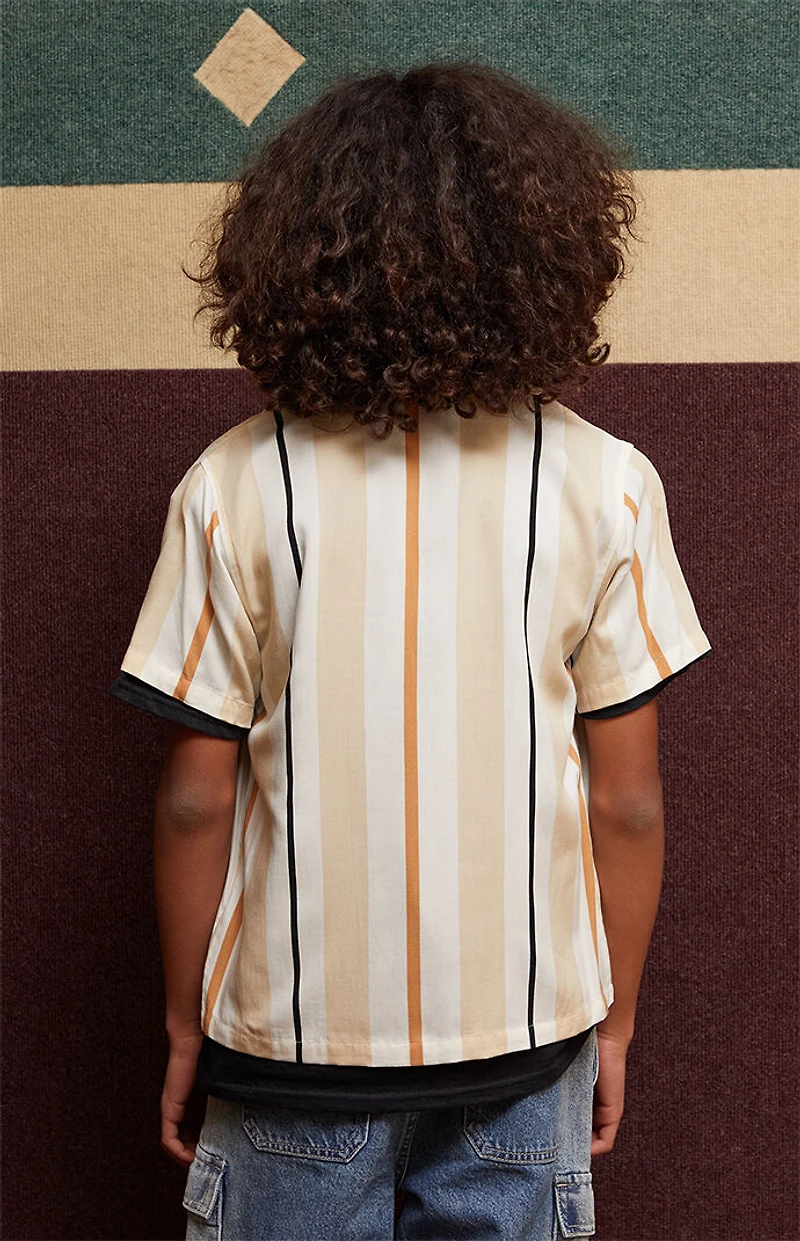 Pacsun Kids Striped Oversized Camp Shirt