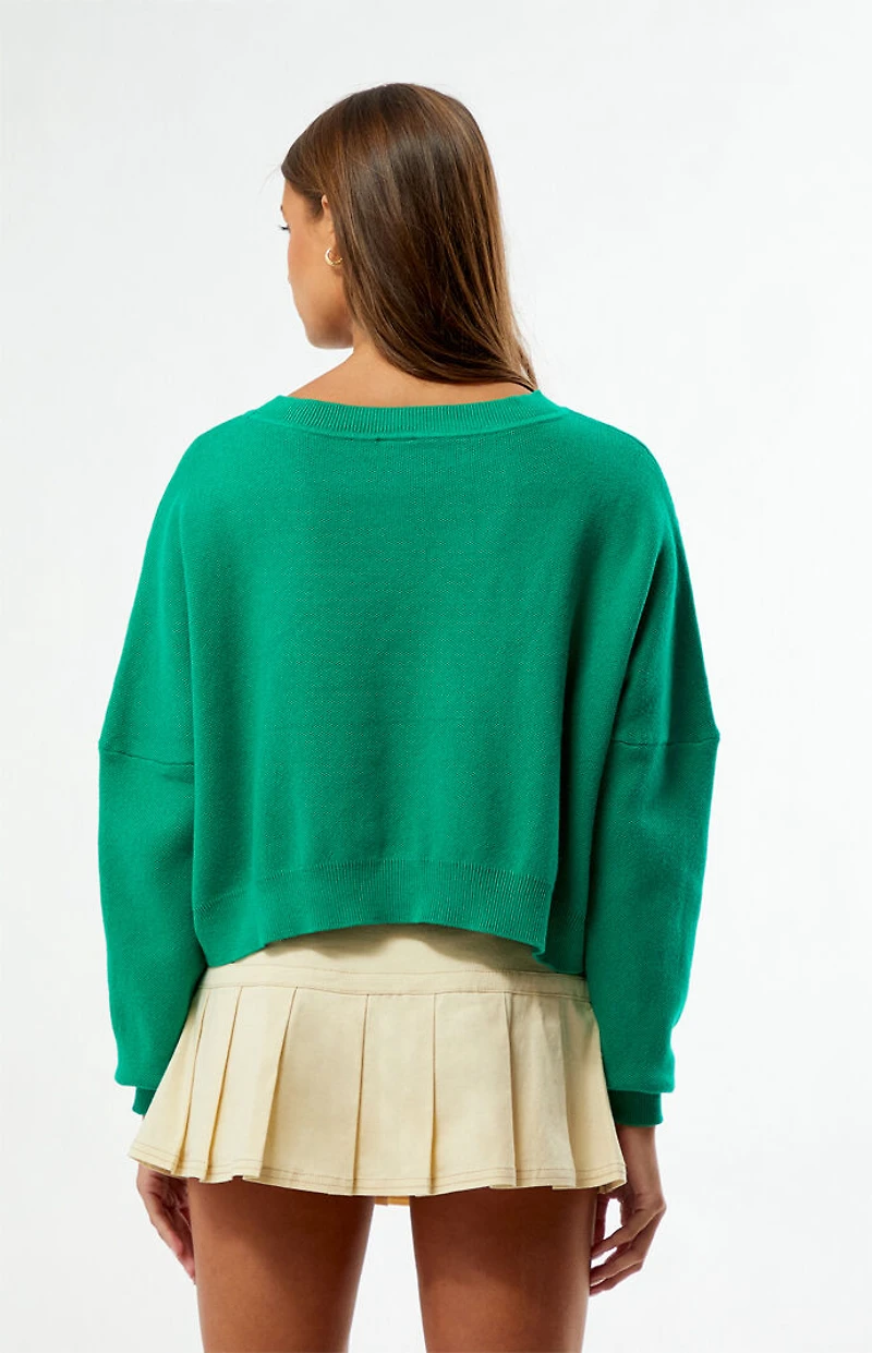 HYPE & VICE Oregon Ducks Ivy Knit Cropped Sweater