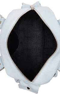 True Religion Light Blue Multi Patch Satchel Bag