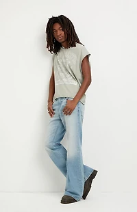 Pacsun Jordan Baggy Bootcut Jeans Medium Blue