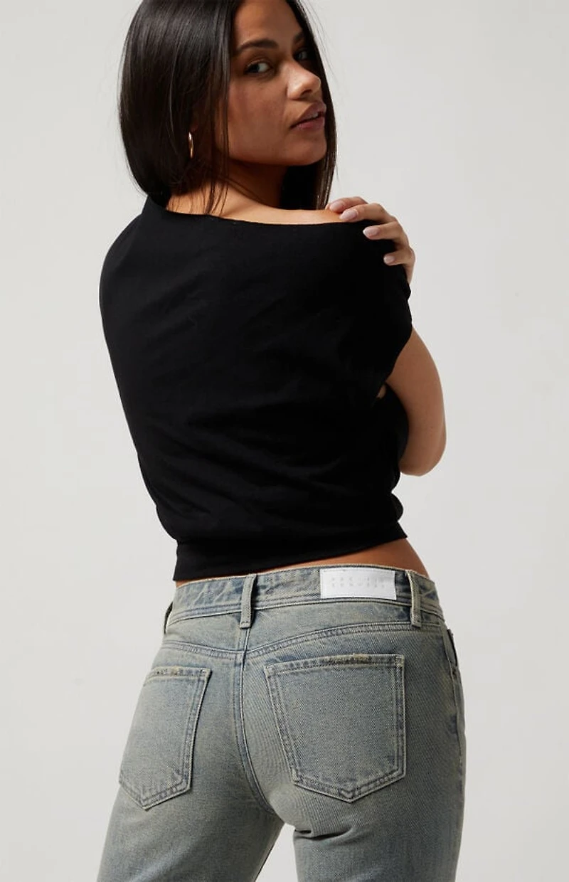 Pacsun Jade Low Rise Bootcut Jeans Light Indigo Tinted
