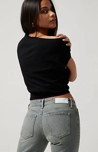 Pacsun Jade Low Rise Bootcut Jeans Light Indigo Tinted