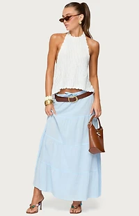 Edikted Ivey Backless Crochet Halter Top