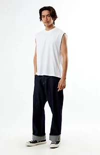 Pacsun White Cut Off Muscle T-Shirt