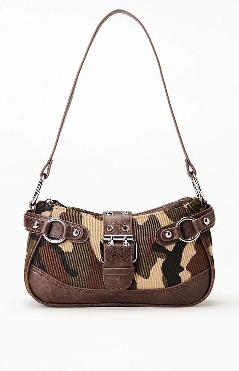 Pacsun Camo Faux Leather Front Buckle Shoulder Bag