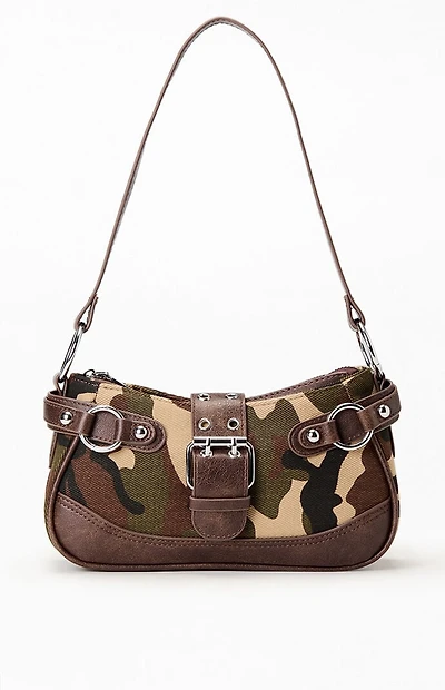 Pacsun Camo Faux Leather Front Buckle Shoulder Bag