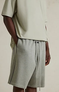 Fear of God ESSENTIALS Concrete Heather & Black Basketball Fleece Sweat Short