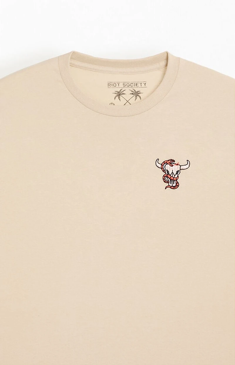 Riot Society Snake Skull Embroidered T-Shirt