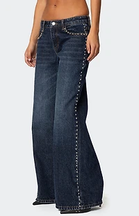 Edikted Stassie Studded Low Rise Jeans