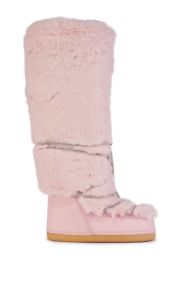 AZALEA WANG Women's Tayton Pink Flat Snow Boots