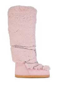 AZALEA WANG Women's Tayton Pink Flat Snow Boots