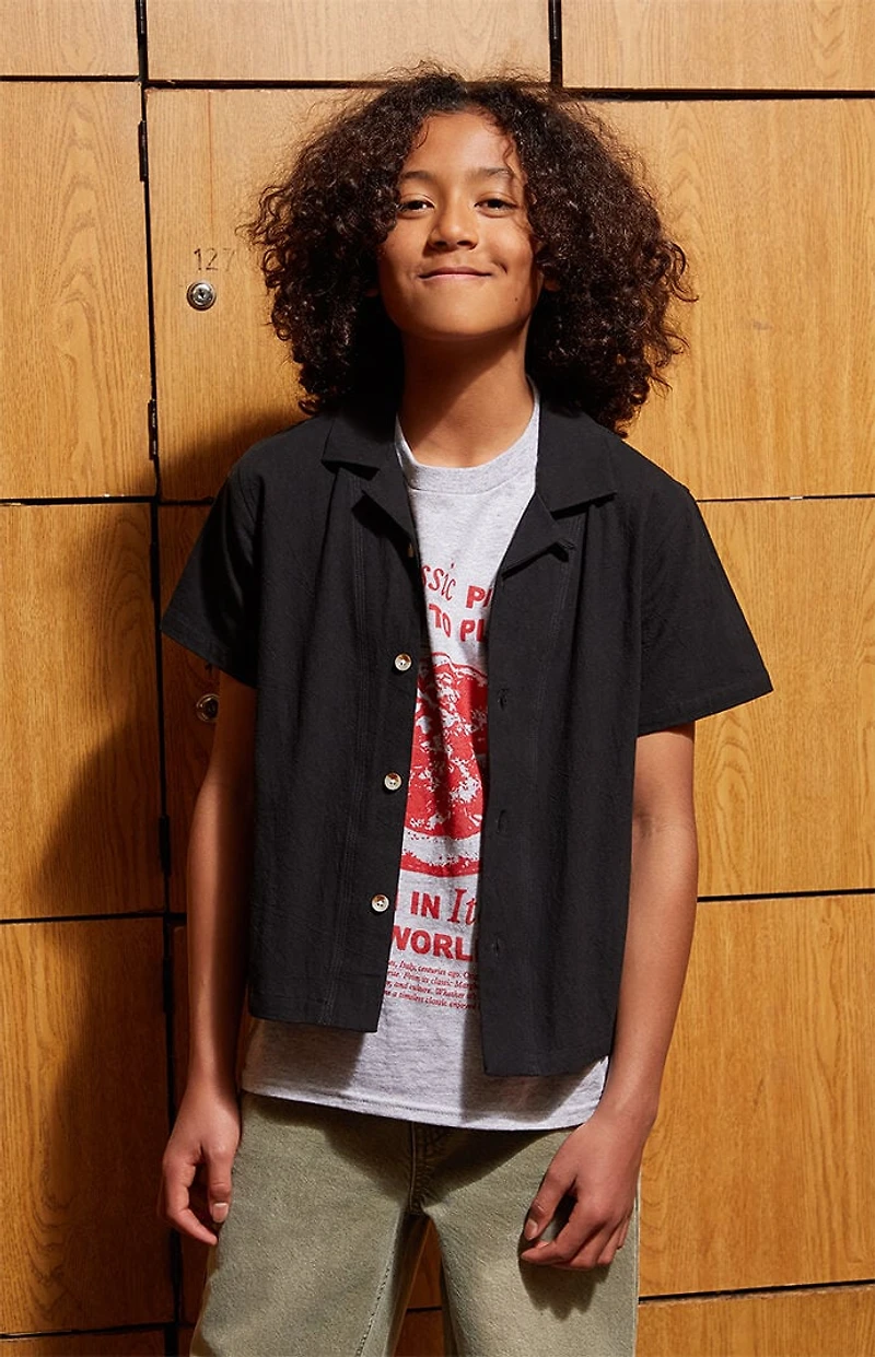 Pacsun Kids Black Arlo Camp Shirt