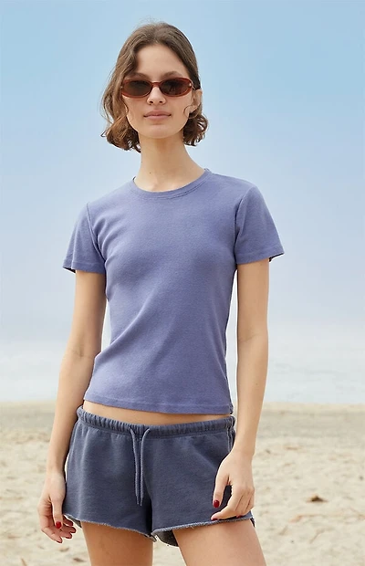 John Galt Blue Loreen Short Sleeve Top