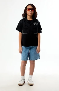 FORD Kids Pick Stitch Cropped Camp Shirt