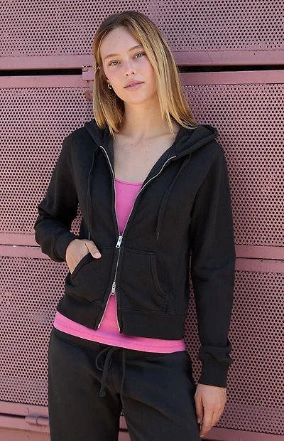 John Galt Black Full Zip Hoodie