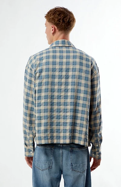 Pacsun Plaid Cropped Flannel Long Sleeve Shirt