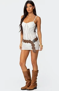 Edikted Sheer Lace Cupped Mini Dress