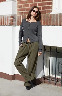 John Galt Green Anastasia Low Rise Baggy Pants