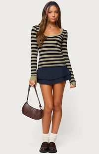 Edikted Rainey Striped Long Sleeve Top