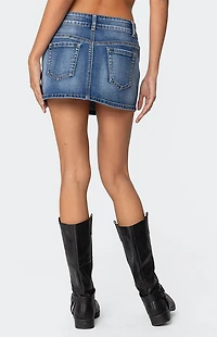Edikted Jive Washed Denim Mini Skirt
