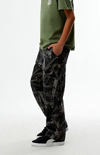Pacsun Kids Camo Carpenter Baggy Pants Black