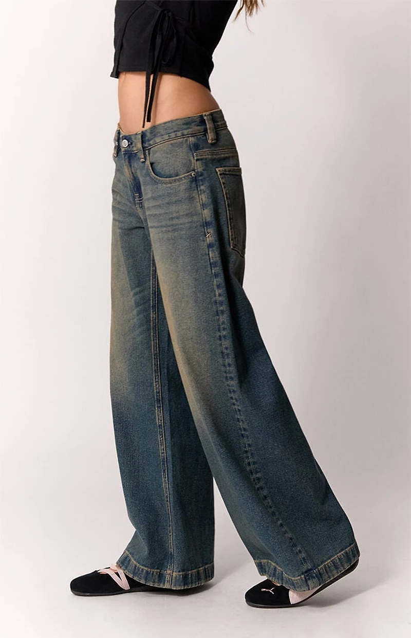 Pacsun Sloane Low Rise Ultra Baggy Jeans Dark Blue Tint