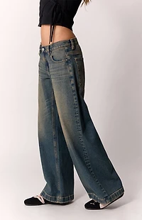 Pacsun Sloane Low Rise Ultra Baggy Jeans Dark Blue Tint