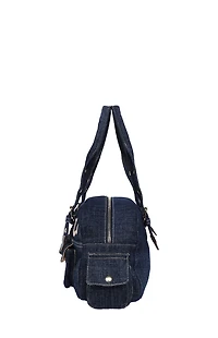 True Religion Dark Denim Multi Patch Satchel Bag