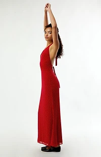 Beverly and Beck Isabel Chiffon Polka Dot Midi Dress