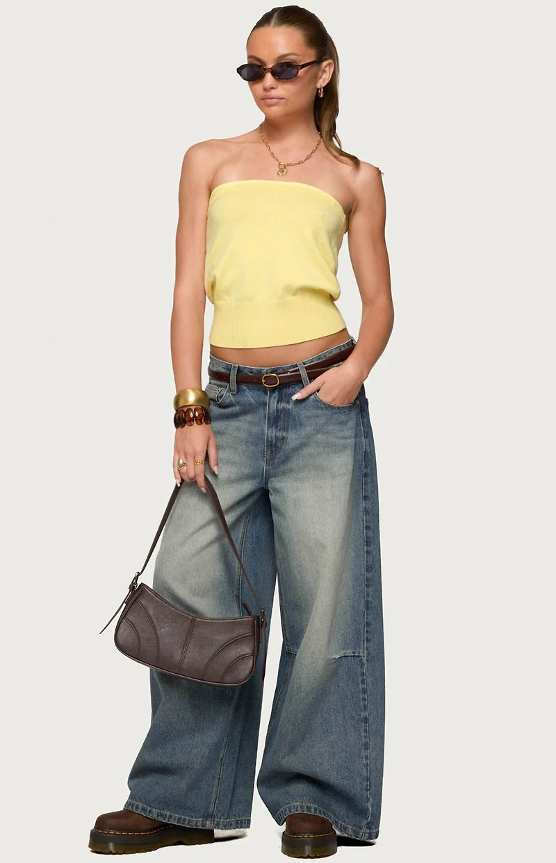 Edikted Philipa Strapless Knit Top