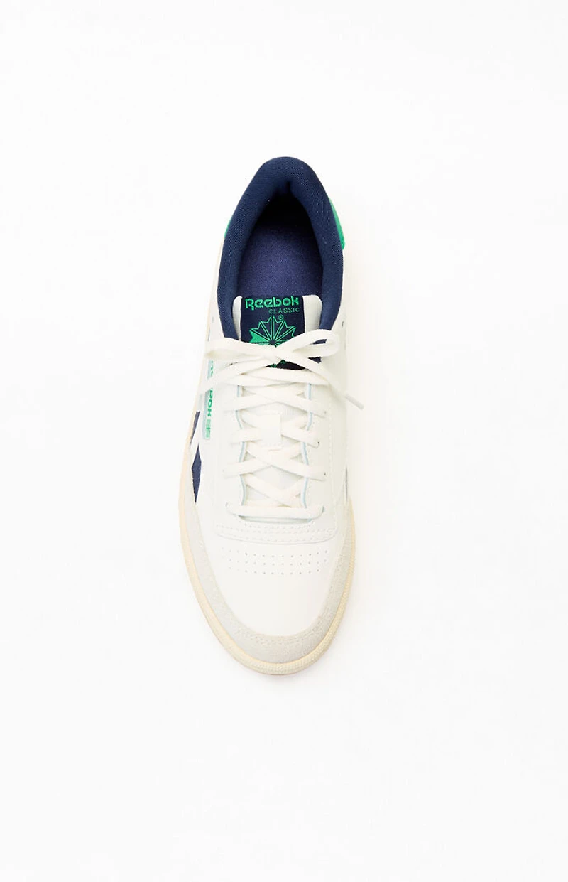 Reebok Kids White & Green Club C Revenge Shoes