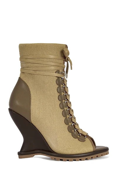 AZALEA WANG Women's Pingree Brown Wedge Booties