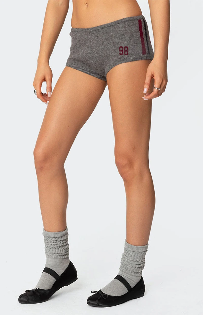 Edikted Heart Knit Micro Shorts