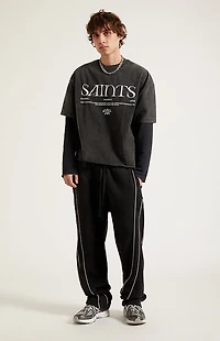 Pacsun Black Piping Track Sweatpants