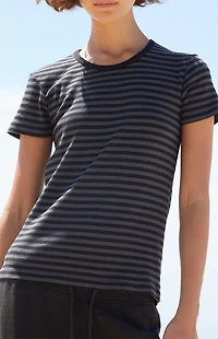 John Galt Black & Gray Striped Hailie Top