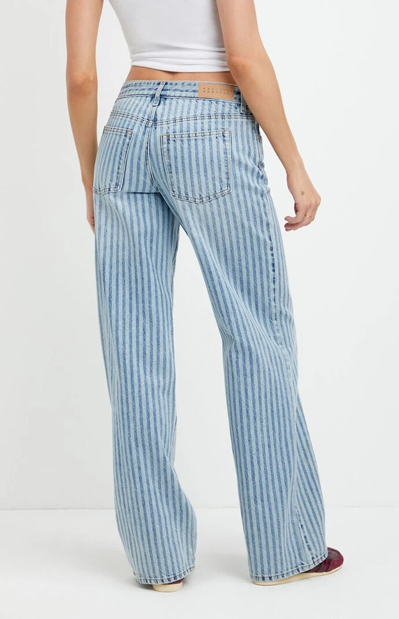 Pacsun Casey Low Rise Baggy Jeans Blue Striped