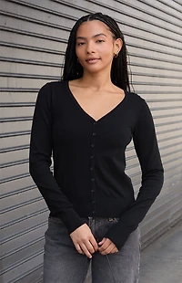 John Galt Black Button Down Cardigan