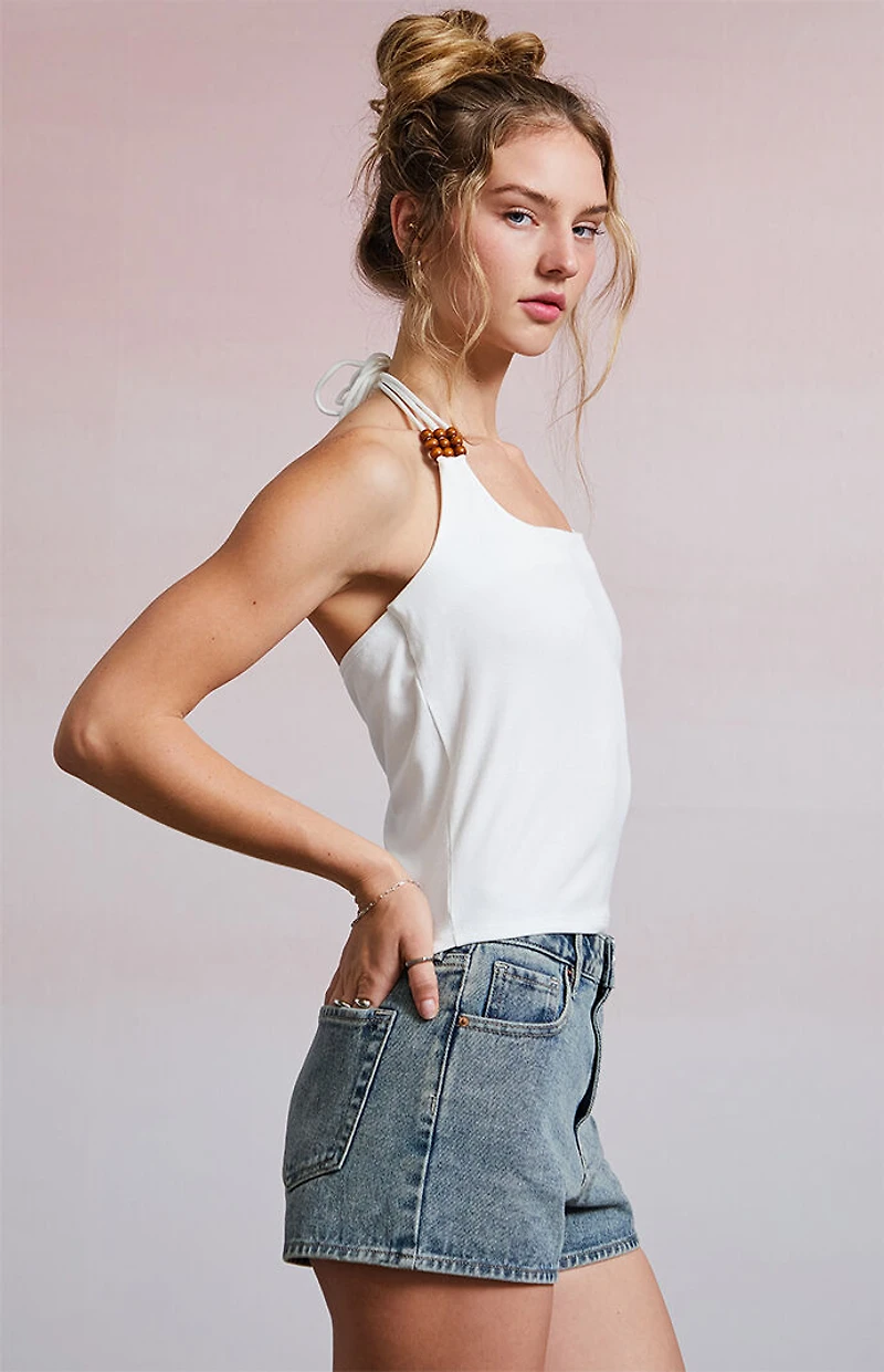 Third Charm Harlow Beaded Halter Tank Top