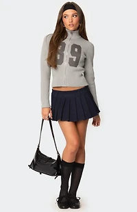 Edikted 89 High Neck Zip Up Sweater